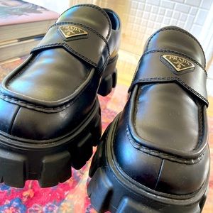 Prada Monolith Leather Platform Loafer